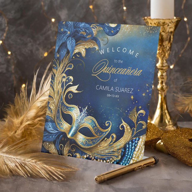 Expositor En L Bienvenida de la mascarada Quinceañera Blue Gold I (Subido por el creador)