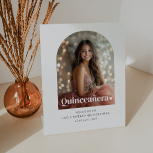 Expositor En L Bienvenida de la moderna Minimalista Quinceañera A