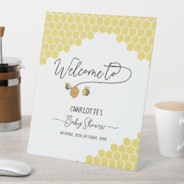 Expositor En L Bienvenida en Baby Shower de Cute Little Bees Hone