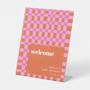 Expositor En L Bienvenida personalizada para baby shower abstract