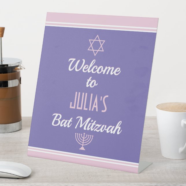 Expositor En L Bienvenida personalizado para Bat Mitzvah (In Situ)