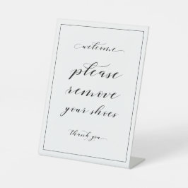 Expositor En L Bienvenida Por Favor Eliminar Tus Zapatos Rótulo W