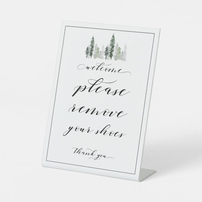 Expositor En L Bienvenida Por Favor Eliminar Tus Zapatos Rótulo W (Anverso)