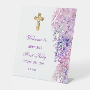 Expositor En L Bienvenida Primera Comunión Acuarela Wisteria