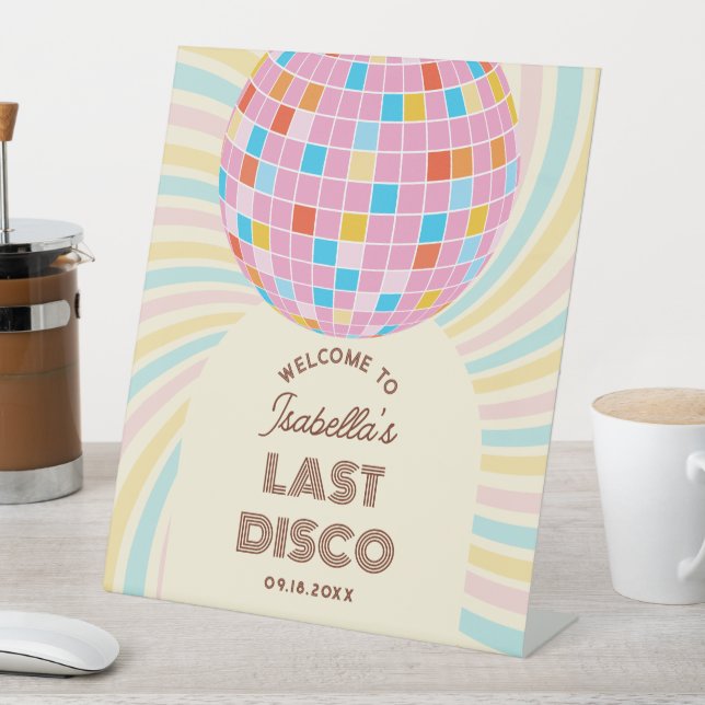 Expositor En L Bienvenida Retro Groovy Last Disco Bachelorette Pa (In Situ)