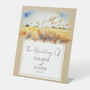 Expositor En L Bienvenida Watercolor Trigo Floral Boda Occidental