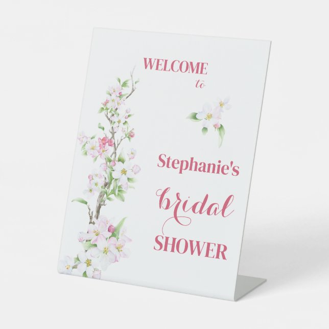 Expositor En L Bienvenido Apple Blossom Bridal Shower Personaliza (Anverso)