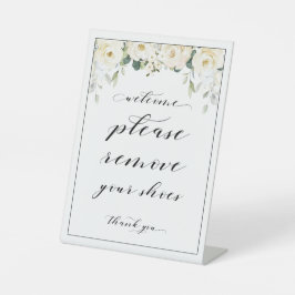 Expositor En L Bienvenido Por Favor Eliminar Sus Zapatos Rótulo P