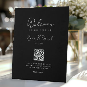 Expositor En L Bienvenido QR Code Boda Galery Black