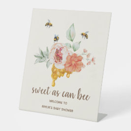Expositor En L Bienvenidos a Baby Shower a Bee Floral Honeycomb