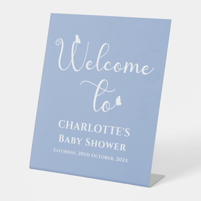 Expositor En L Bienvenidos a Baby Shower a la caligrafía de marip (Anverso)