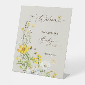 Expositor En L Bienvenidos a Baby Shower a Wildflowers Butterflie