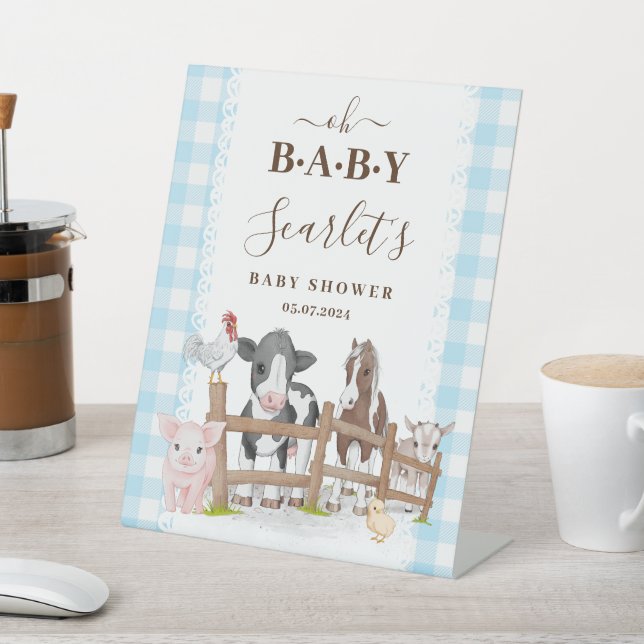 Expositor En L Bienvenidos a Baby Shower Country Farm (In Situ)