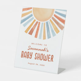 Expositor En L Bienvenidos a Baby Shower de Boho Sunshine Neutral