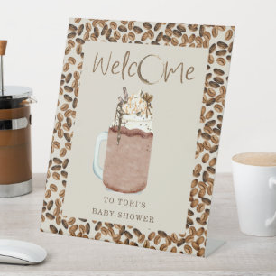Expositor En L Bienvenidos a Baby Shower de Iced Coffee Beans