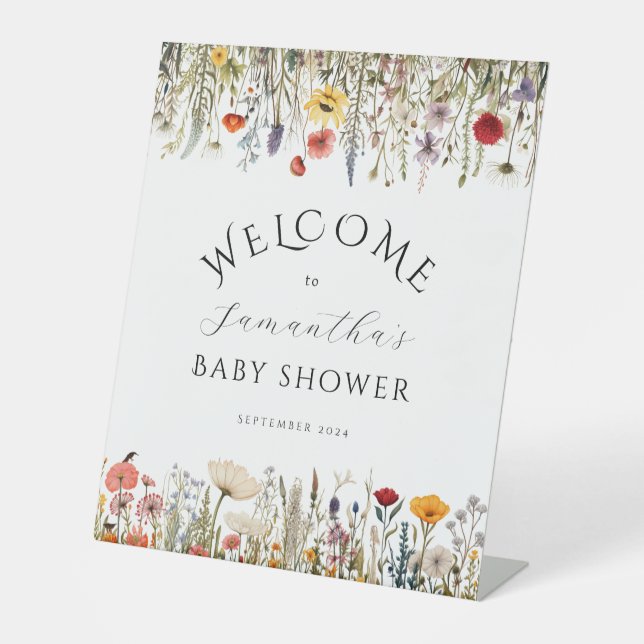 Expositor En L Bienvenidos a Baby Shower de Little Wildflower Flo (Anverso)