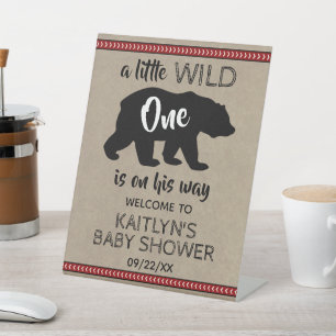 Expositor En L Bienvenidos a Baby Shower de Wild One Boys