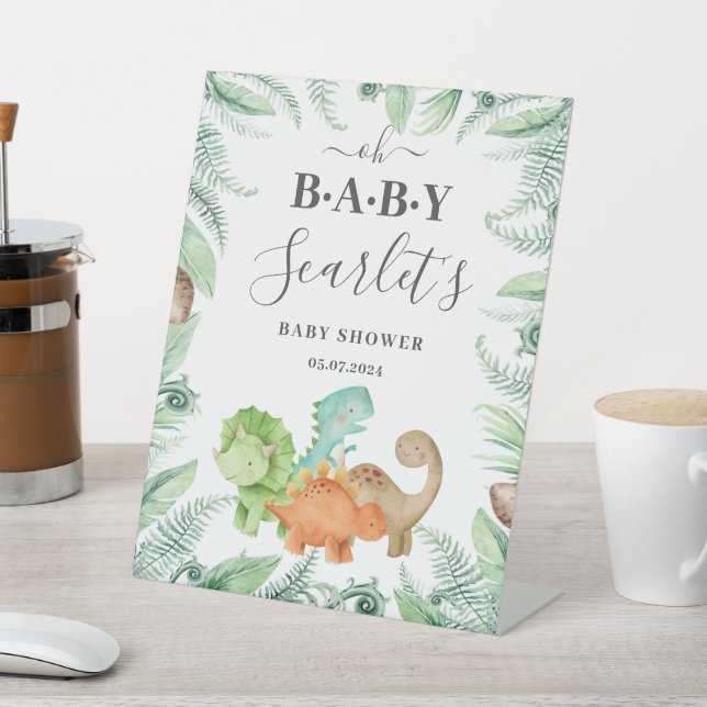 Expositor En L Bienvenidos a Baby Shower Dinosaurios (In Situ)