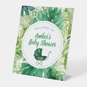 Expositor En L Bienvenidos a Baby Shower Tropical Carriage & Jung