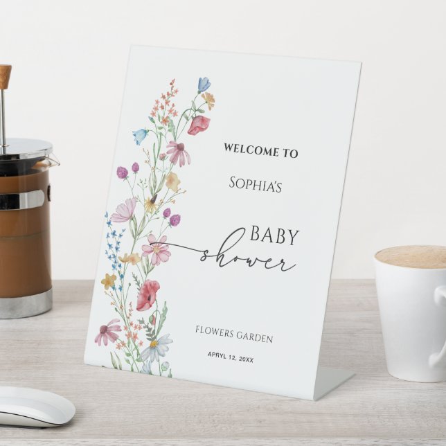 Expositor En L Bienvenidos a Baby Shower Wildflowers (In Situ)