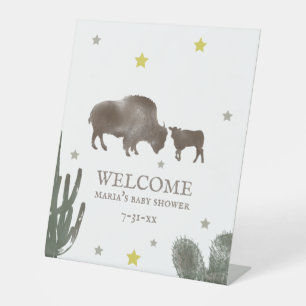 Expositor En L Bienvenidos a Buffalo Baby Shower Cactus