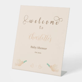 Expositor En L Bienvenidos a la Baby Shower de Cute Baby Dove