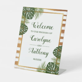 Expositor En L Bienvenidos a la Boda de Relieve metalizado dorado