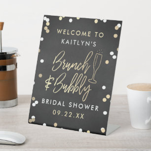 Expositor En L Bienvenidos a la ducha de novia Brunch & Bubbly Co