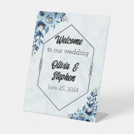 Expositor En L Bienvenidos a nuestros Bodas/rosas azules
