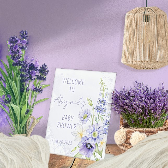 Expositor En L Bienvenidos al Baby Shower Lavender Boho Wildflowe (Subido por el creador)