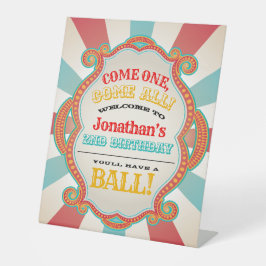 Expositor En L Bienvenidos al cumpleaños del circo azul Verde azu