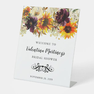 Expositor En L Bienvenidos Boho Autumn Floral Bridal Shower