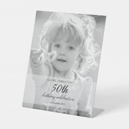 Expositor En L Black and White 50th Birthday Tabletop