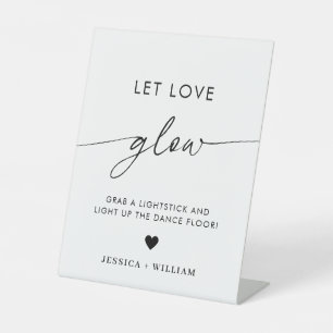 Expositor En L Black And White Let Love Glow Boda Glow Stick