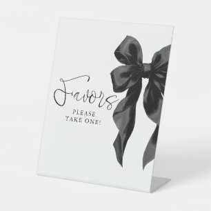 Expositor En L Black Bow Bridal Shower Favor