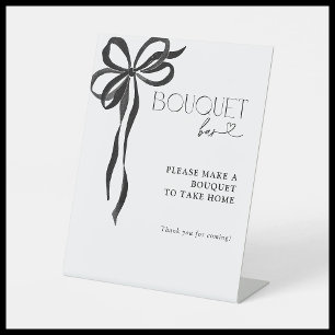 Expositor En L Black Bow Watercolor Bridal Shower Bouquet Bar