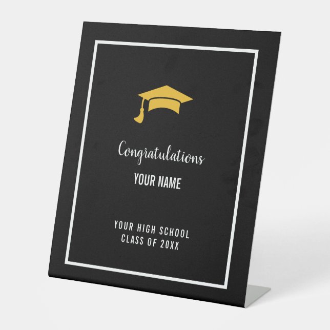 Expositor En L Black Custom Club Graduation Banner (Anverso)