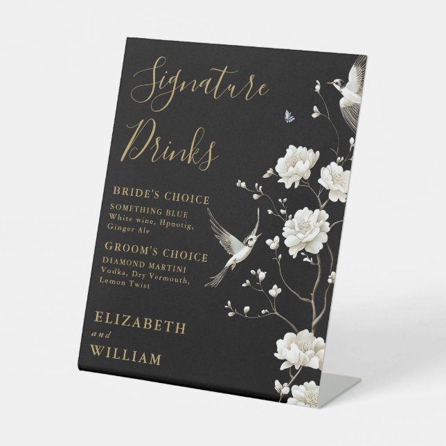 Expositor En L Black Gold Chinoiserie Signature Bebe Boda (Anverso)