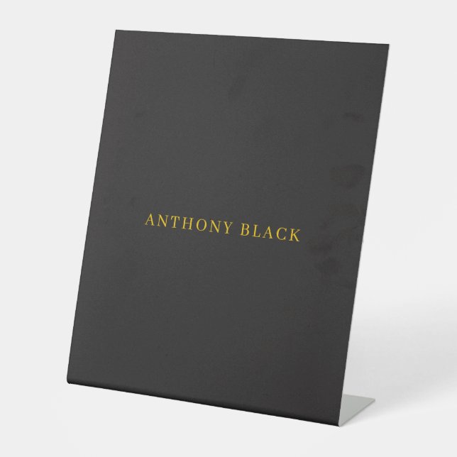 Expositor En L Black & Gold Minimalist Plain Elegant Own Name (Anverso)