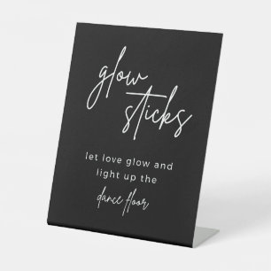 Expositor En L Black Minimalista Boda Glow Stick Desactivar Rótul