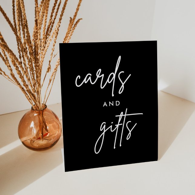 Expositor En L Black Modern Cards and Gifts Boda Table (Subido por el creador)
