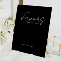 Black Modern Script Wedding Favors