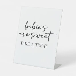 Expositor En L Black Modern Simple Scrip Baby Shower Favor