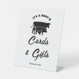 Expositor En L Black White BabyQ Baby Shower Cards & Gifts Rótulo