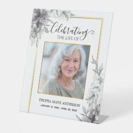 Expositor En L Black, White Gold Minimalist Funeral 