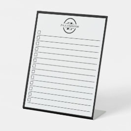Expositor En L Black White Monogram Name To Do List Dry Erase