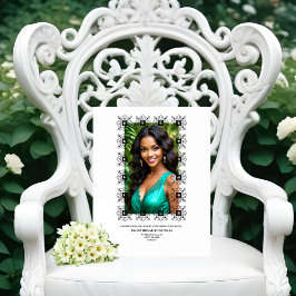Expositor En L Black & White Ornate Frame Memorial Reserved Seat 