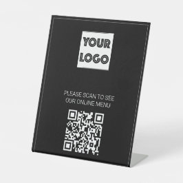 Expositor En L Black Your Logo Custom Business QR Code Menu