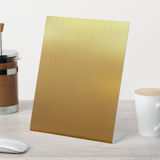 EXPOSITOR EN L BLANCO CREAR TU PROPIO RÓTULO PEDESTAL DE ORO