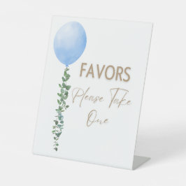Expositor En L Blue Balloon Watercolor Boy Baby Shower Pedestal